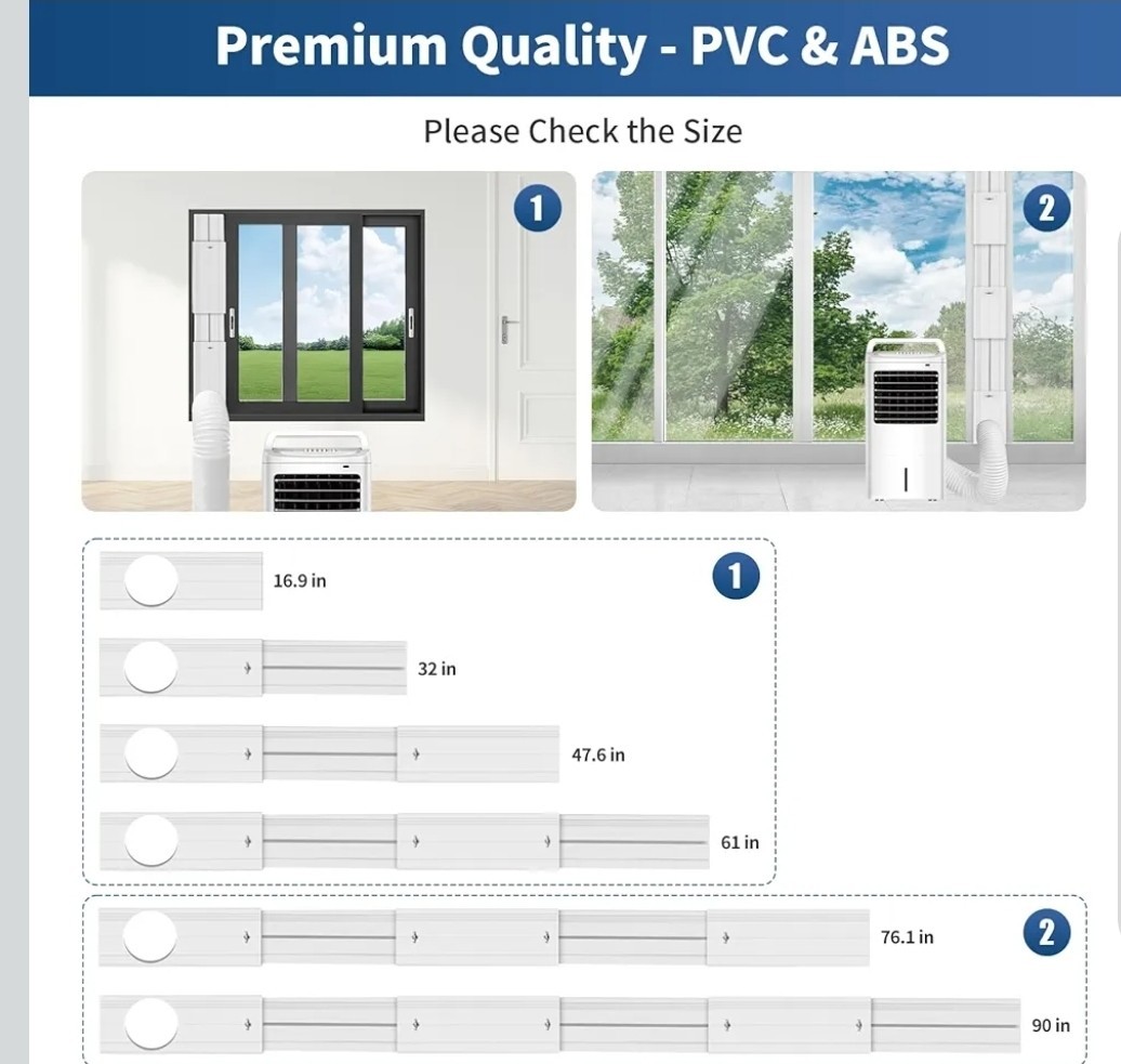 Portable AC Vent Kit, Air Conditioner Door + Window Universal 5.1&Prime; & 5.9&Prime; Fepoch