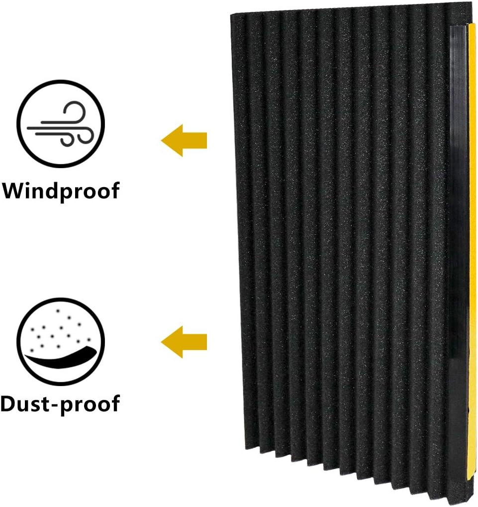 LBG Window AC Foam Insulation Panels, 2 Pack, Black, 17&Prime;x9&Prime;x7/8