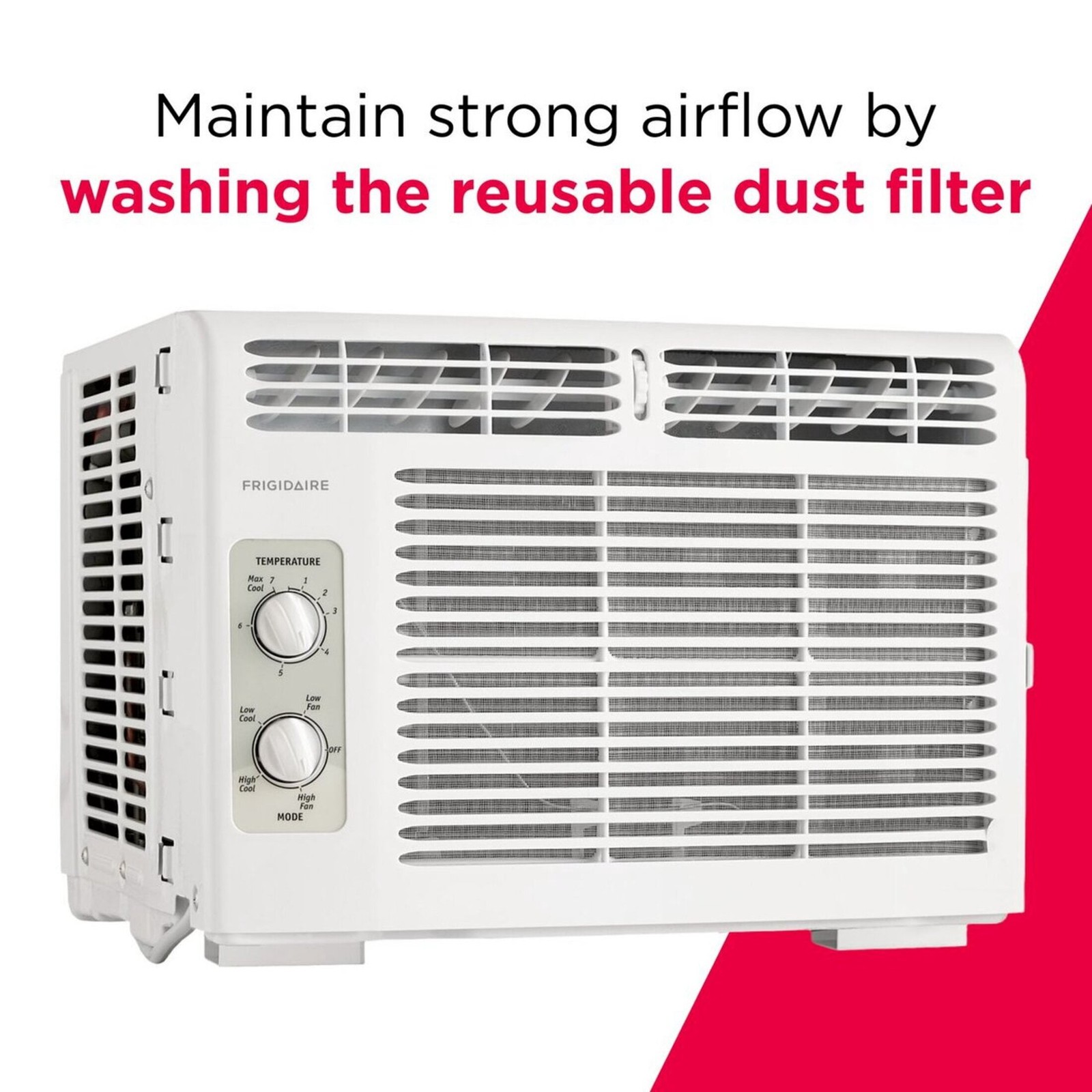 5,000 BTU Window Air Conditioner for Small Rooms, Dial Controls, Quiet Effici…