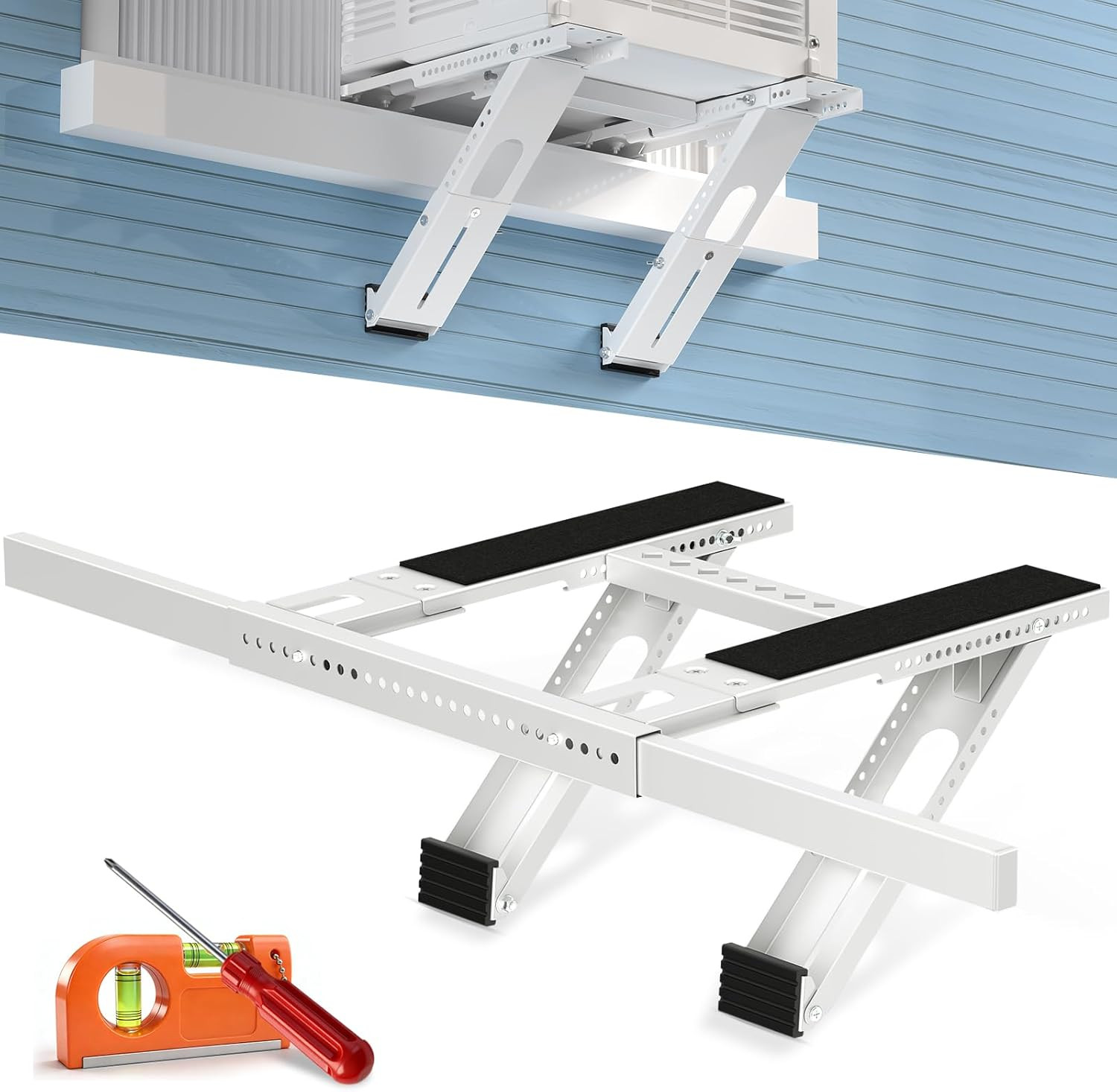 No Drill Window AC Support Bracket: Adjustable Air Conditioner Support Bracket,