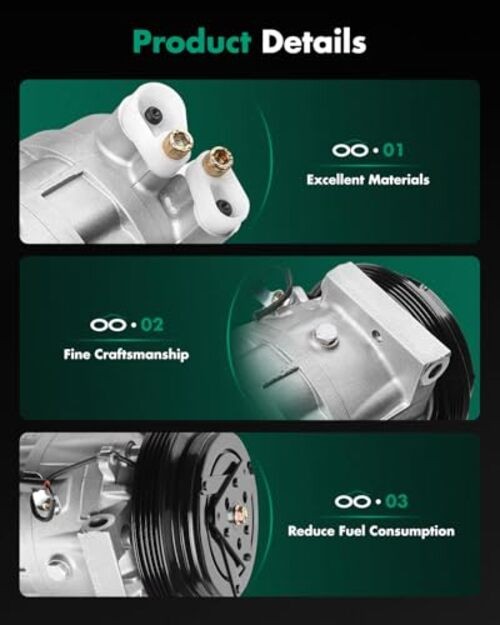 AC Compressor for INFINITI FX35 3.5L 2003-2008, Fast Cooling Air Conditioner