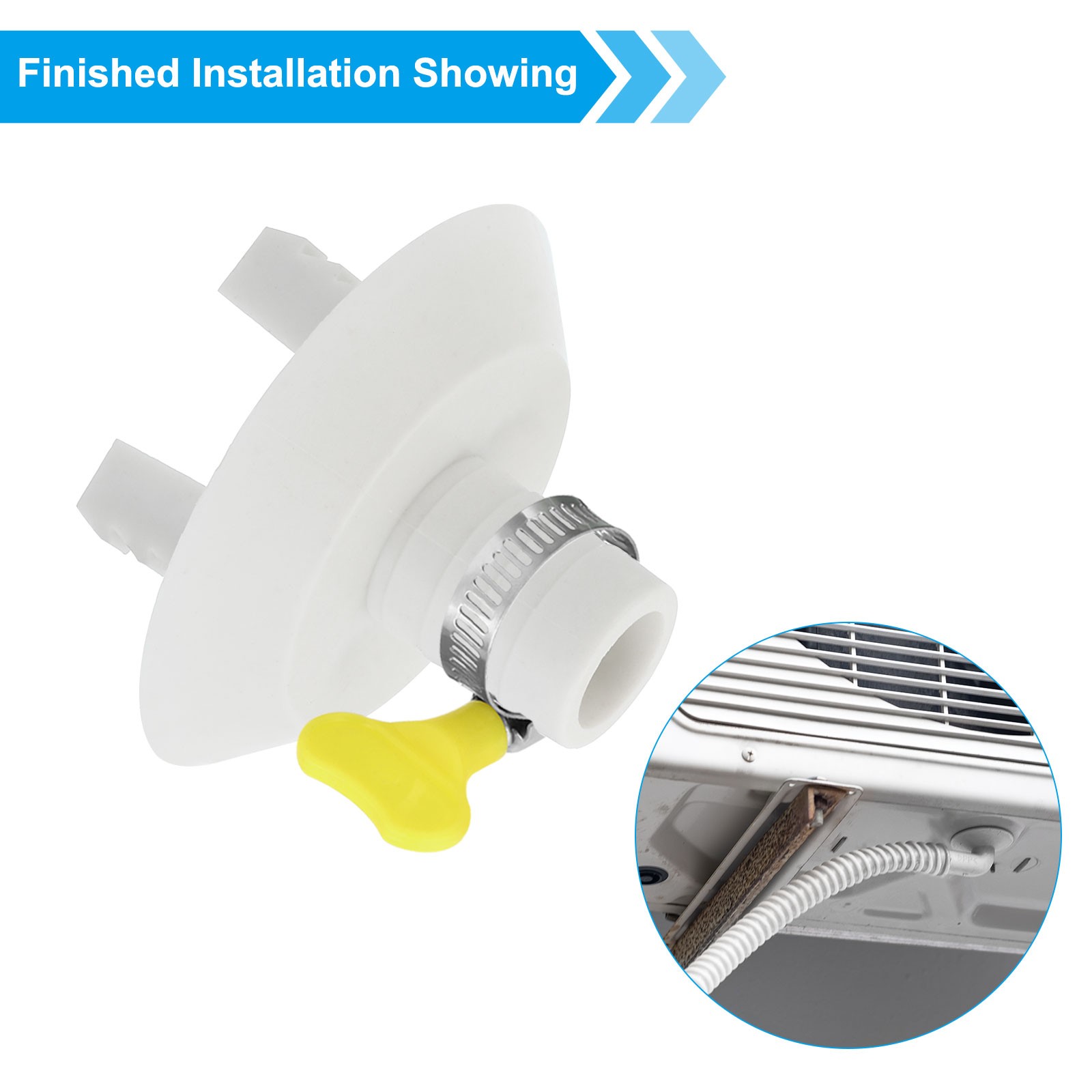 4pcs 27mm Air Conditioner Drain Hose Connector with Clamp, White Style 2