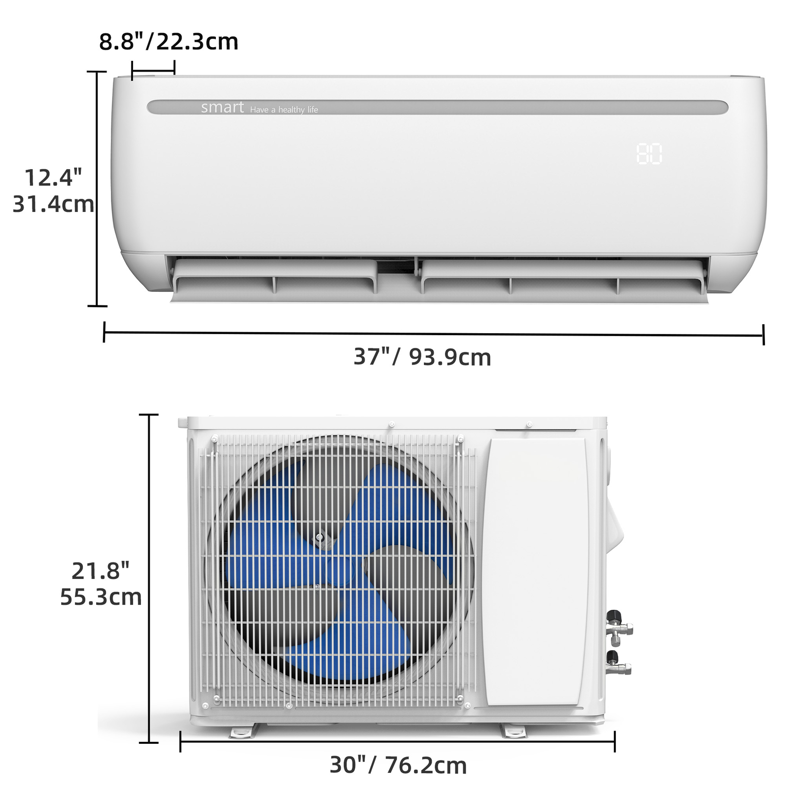 Suavir 24000 BTU Mini Split Air Conditioner Heat Pump System 220V to 1500 Sq. Ft