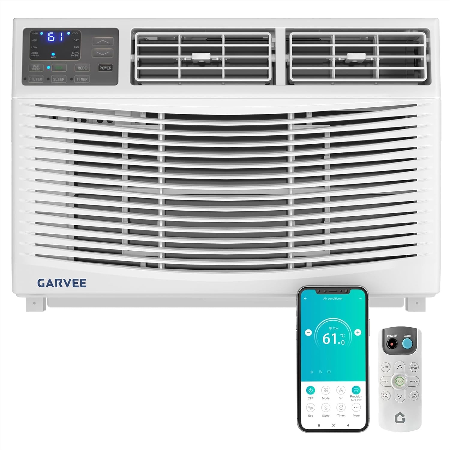 10000 BTU Window Air Conditioner Remote 3 Speeds Cool Fan for Rooms