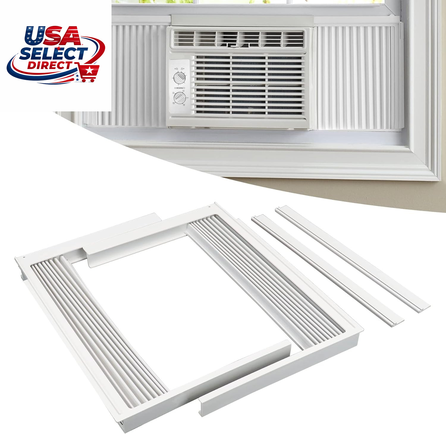 Window Air Conditioner Side Panel Kit, 5000 BTU Filler Curtain