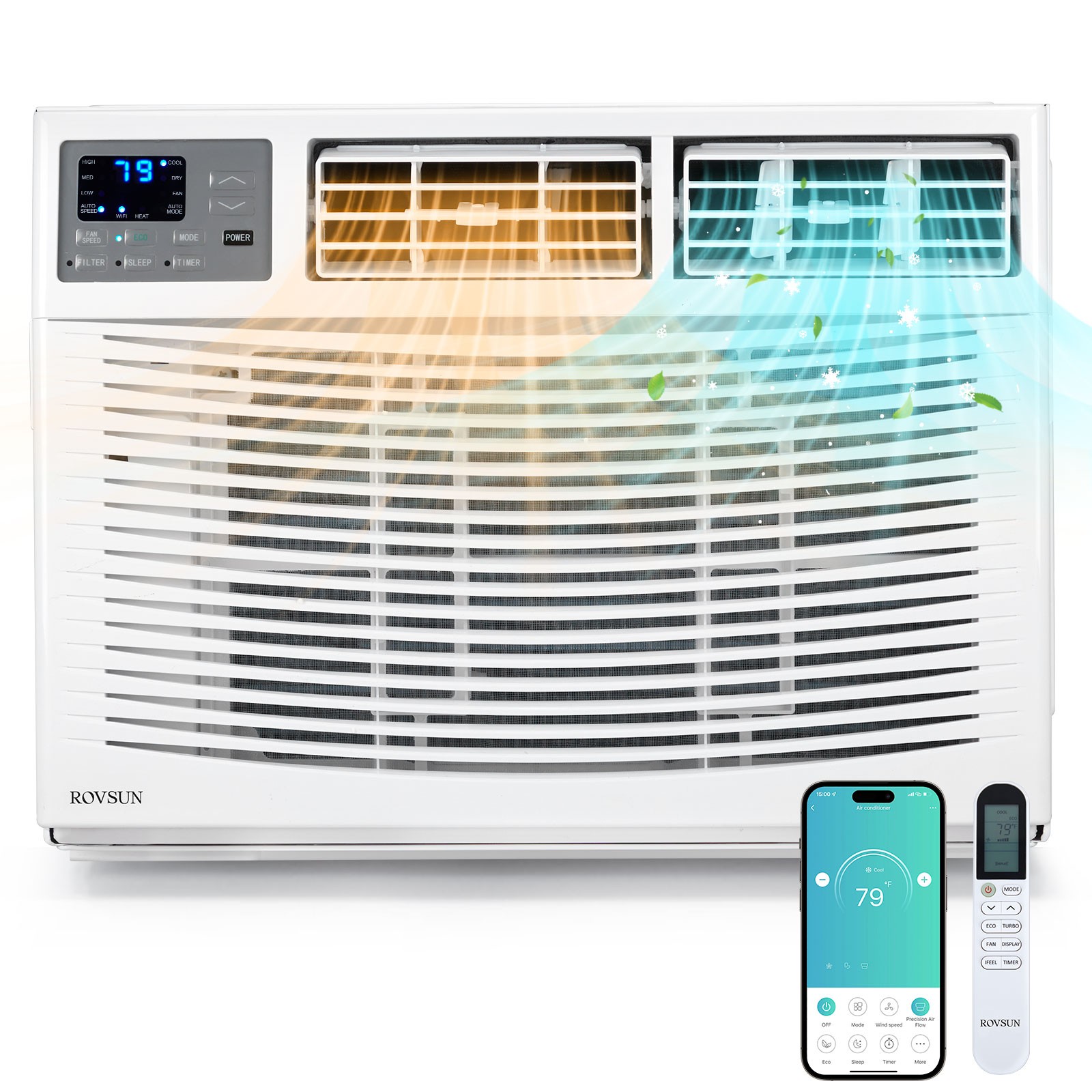 18000 BTU Window Air Conditioner w/ 10600 BTU Heater Wi-Fi Enabled 230V AC Unit