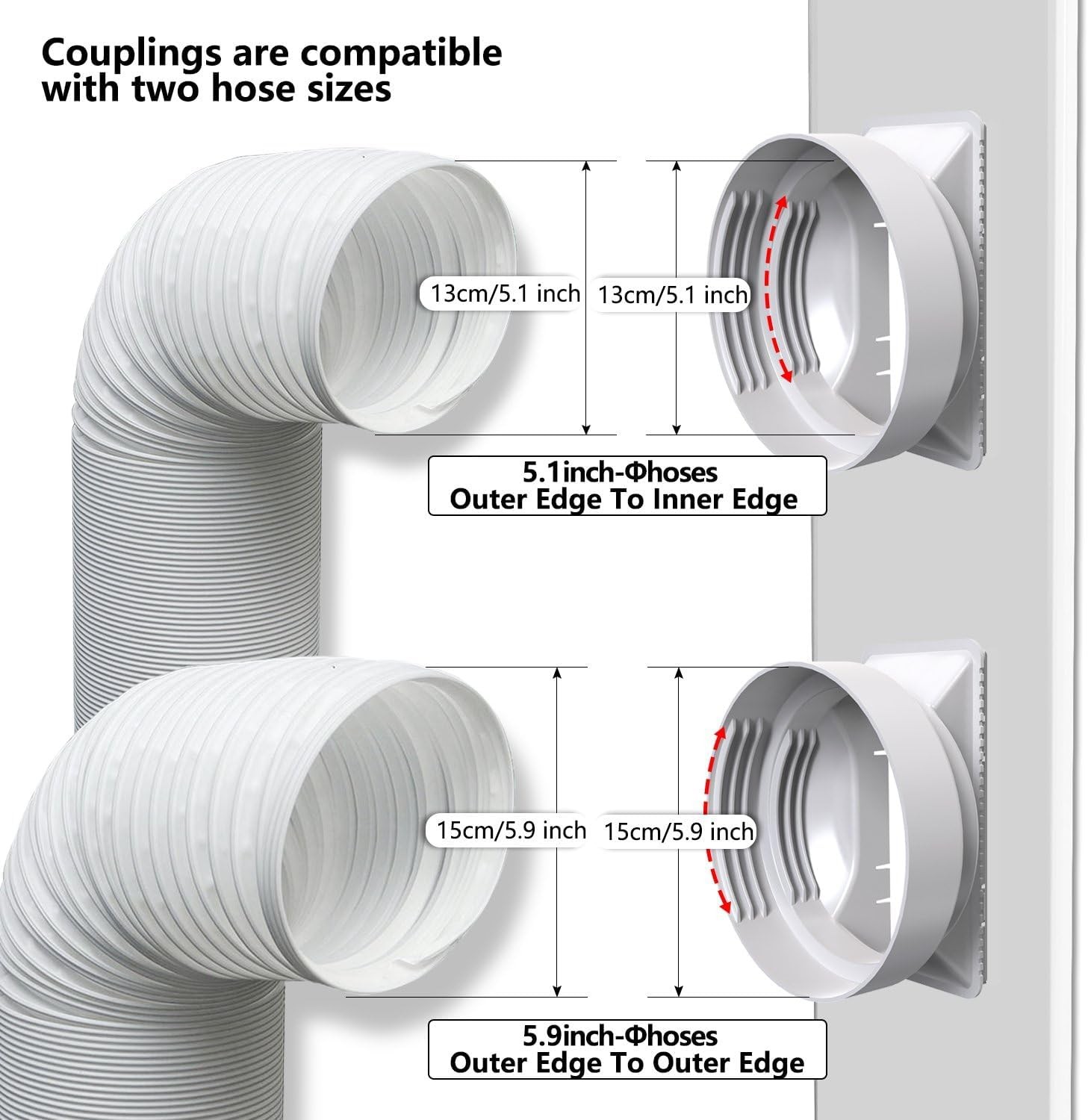 Adjustable Portable AC Window Vent Kit for Double-Hung/Sliding Windows 26&Prime;-47&Prime;