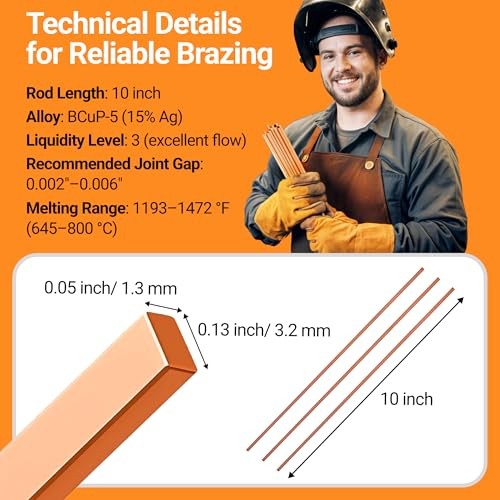 15% Silver Brazing Rods AWS BCuP-5 20 20PCS,BCup-5,15% Silver Length-10 Inch