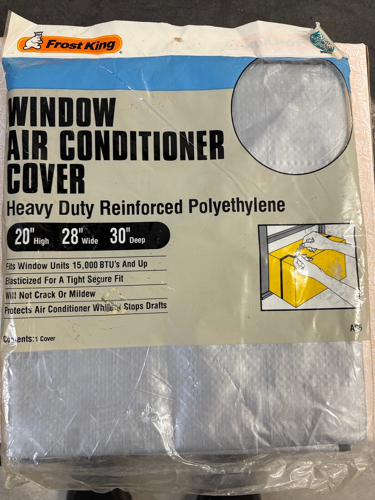 Frost King Gray AC5 Outside Window Air Conditioner Cover 20&Prime; x 28&Prime; x 30