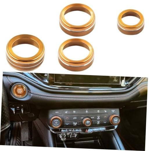 Air Conditioning Knob Cover for Dodge Durango Accessories 2021-2024 2025 Orange
