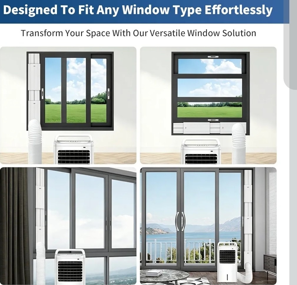 Portable AC Vent Kit, Air Conditioner Door + Window Universal 5.1&Prime; & 5.9&Prime; Fepoch