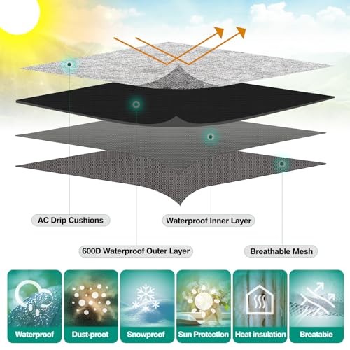Window Air Conditioner Cover for Outside, Waterproof Window AC 21.5Wx16Dx15H