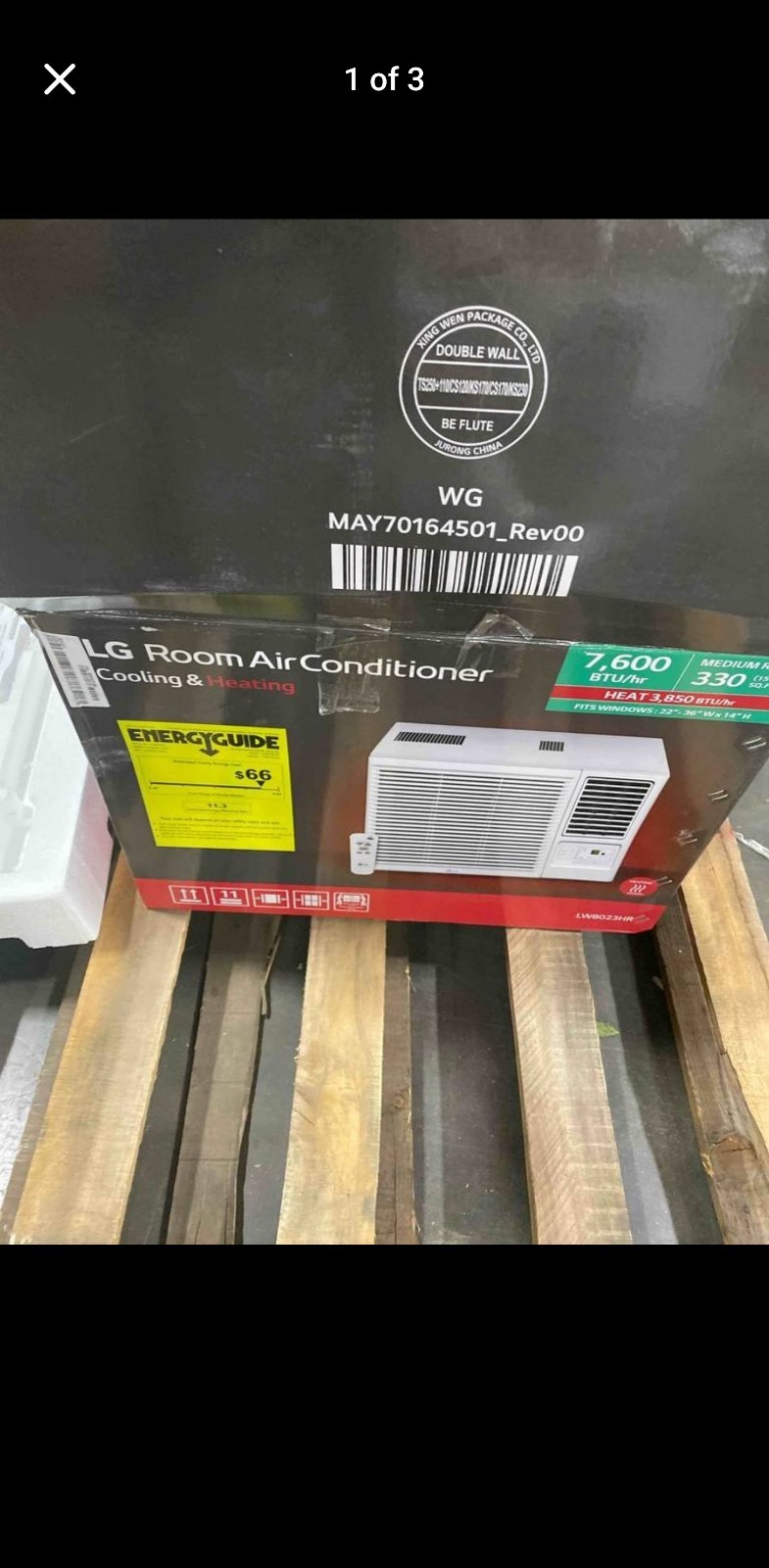 LG 7600 BTU 320 Sq. Ft. Window Air Conditioner with Heat