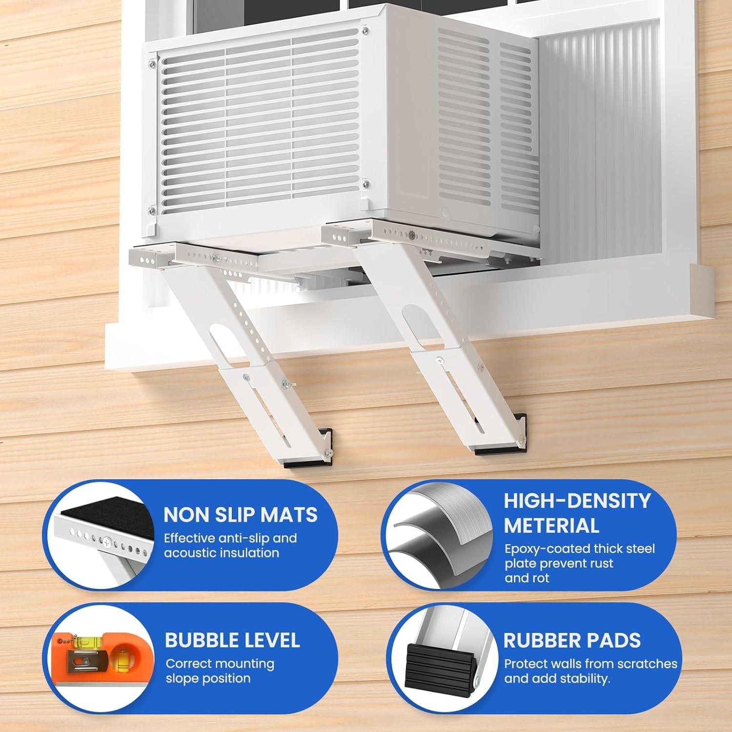 No Drill Window AC Support Bracket Adjustable Air Conditioner Support Bracket