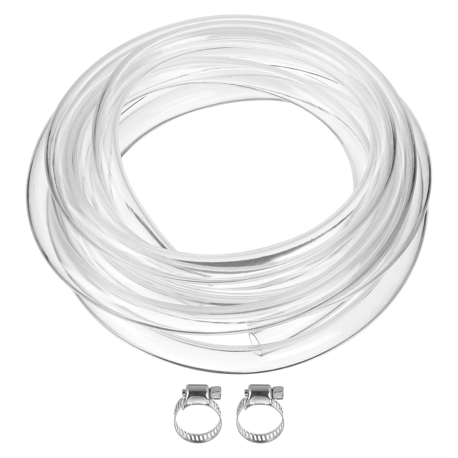5/8&Prime; ID x 3/4&Prime; OD x 16 Ft Length Clear Vinyl Tubing with 2 Clamps