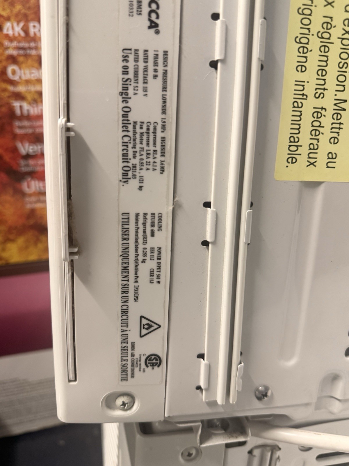 Impecca Window Air Conditioner 5000 BTU 115V White Washable Filter IWA05