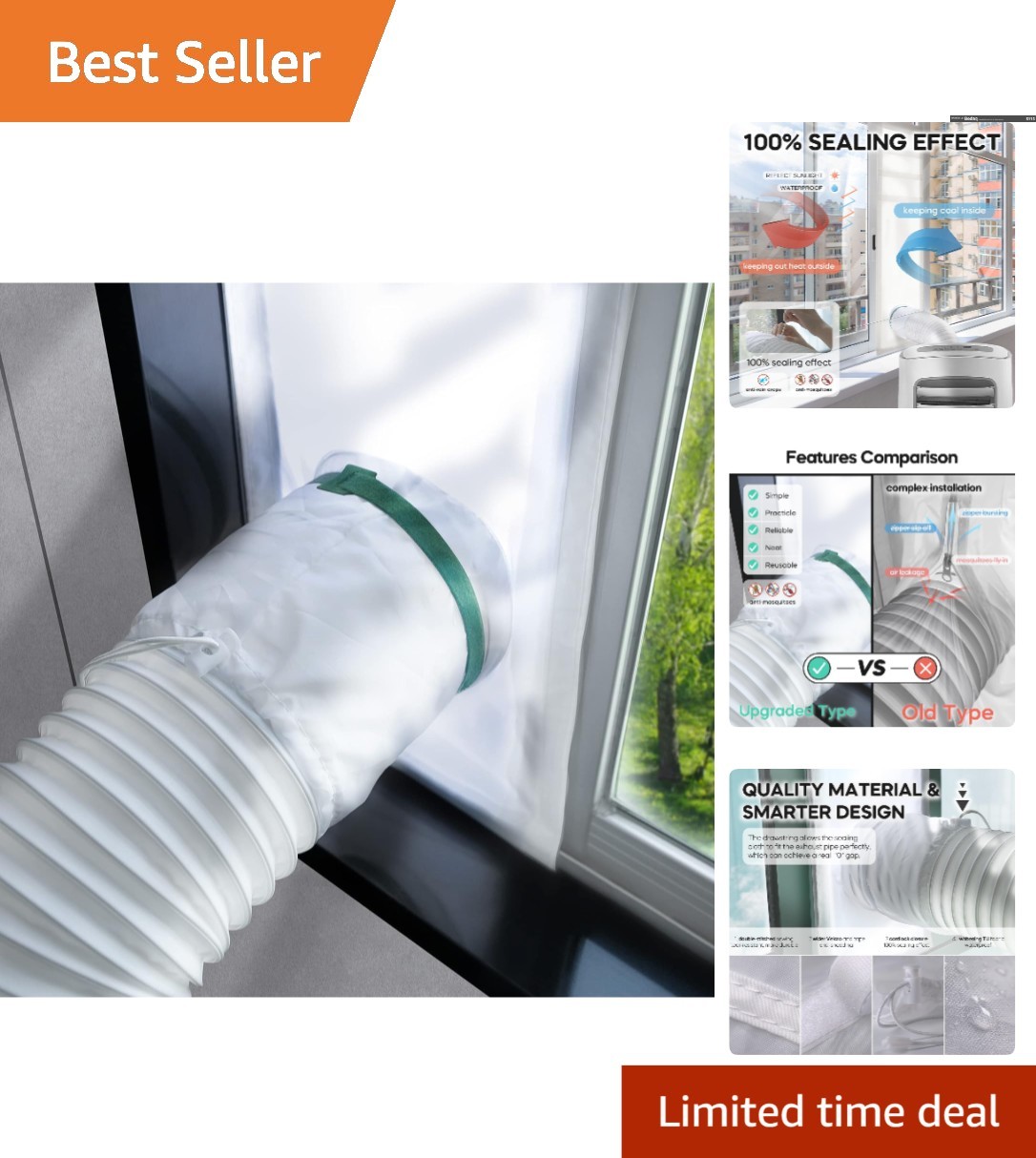 Superior 100% Sealing Portable AC Window Kit – Adjustable & Fast Cooling Design