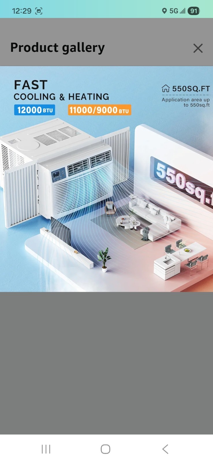 Rovsun 12000 Btu Ac/Heater Window Air Conditioner
