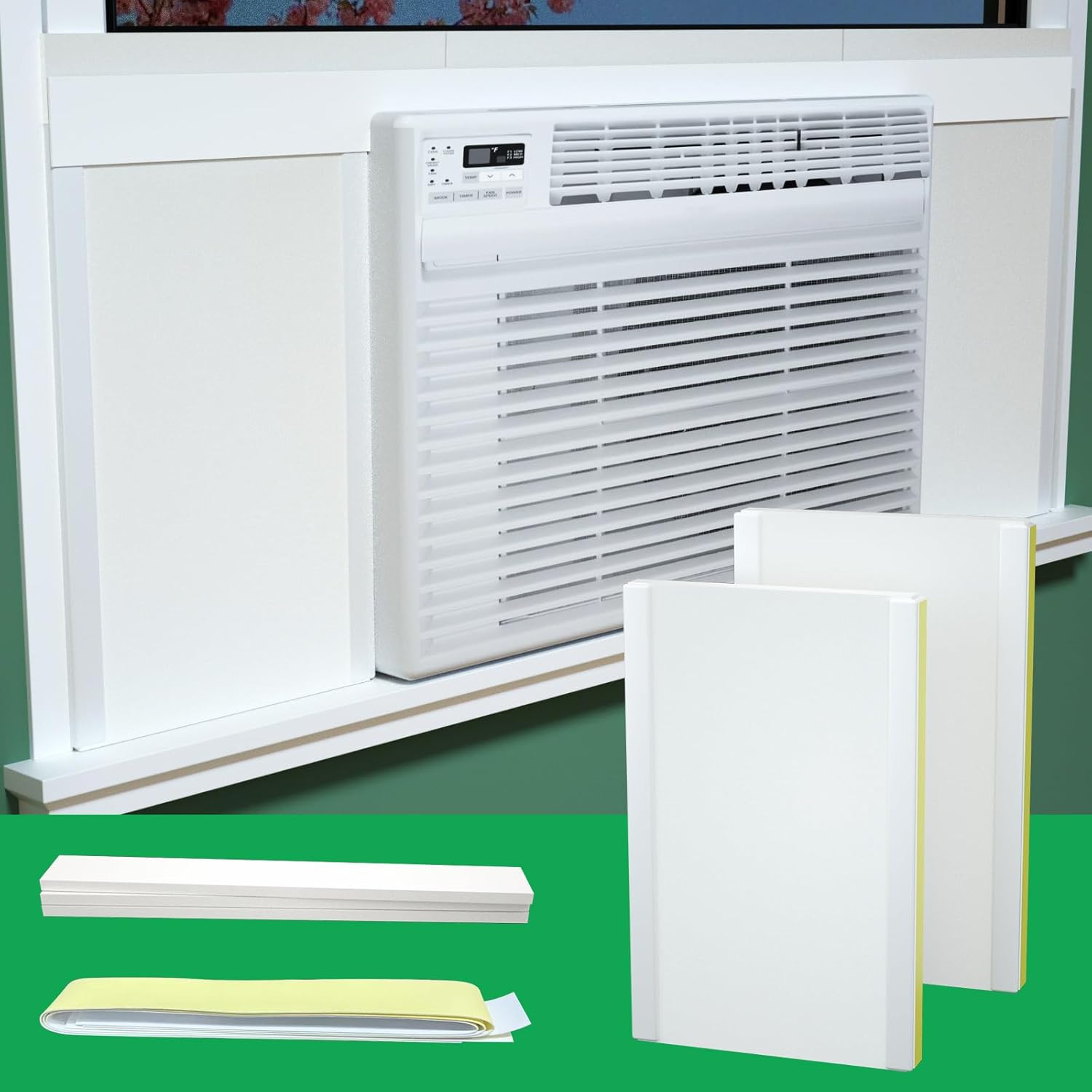Window Air Conditioner,Side Insulated Foam Panel, Summer/Winter Heat and Draft