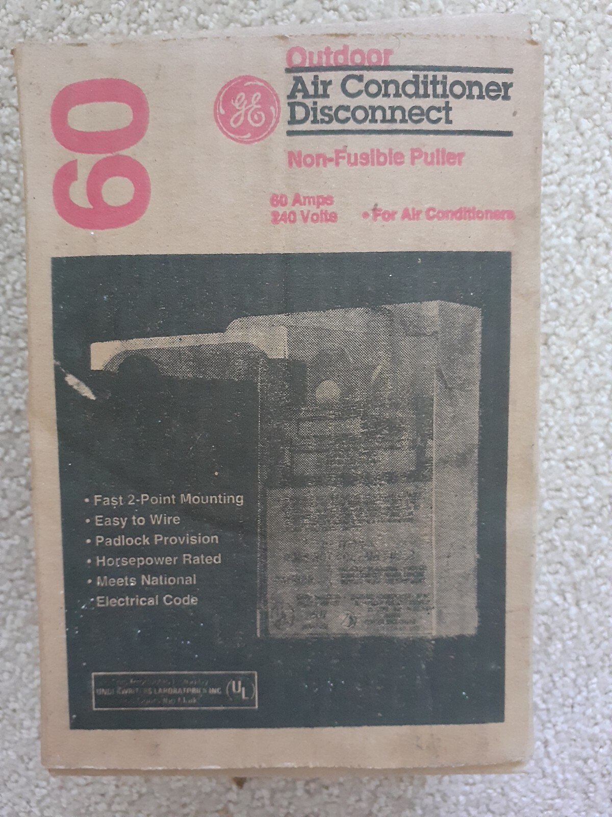 GE Outdoor Air Conditioner Disconnect..NEW