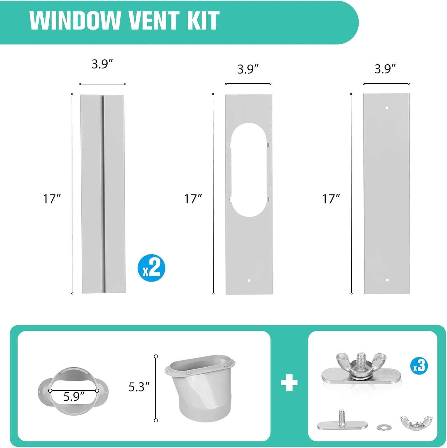 Kit portátil de ventilación para ventana de aire acondicionado con manguera de e