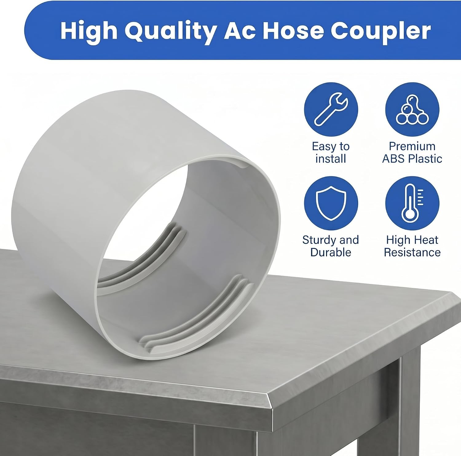 5.9 Inch Portable AC Hose Coupler Extension Connector Universal 15cm Vent