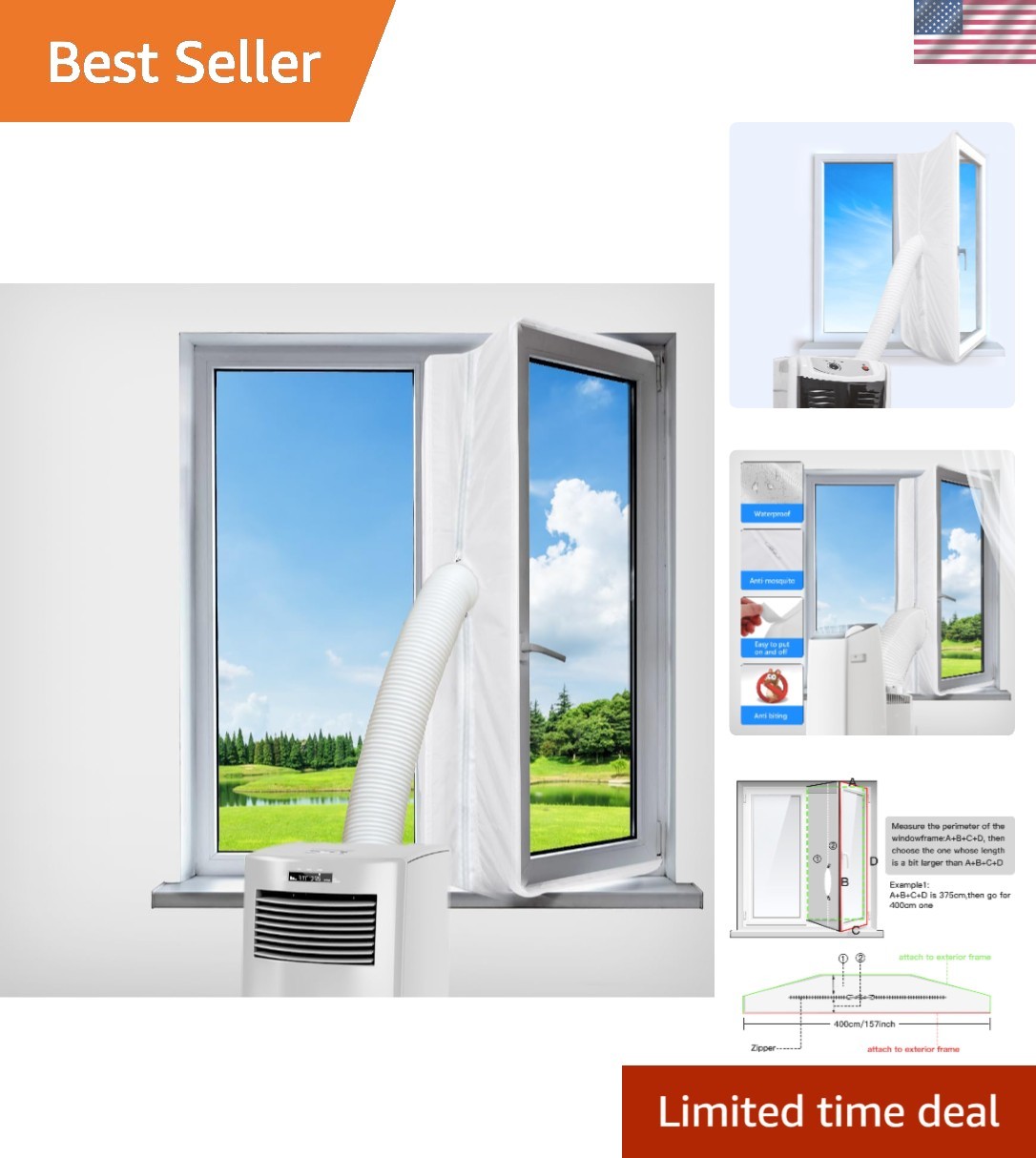 Innovative Zippered Air Exchange Guard for Windows – Fits Up to 158 Inches
