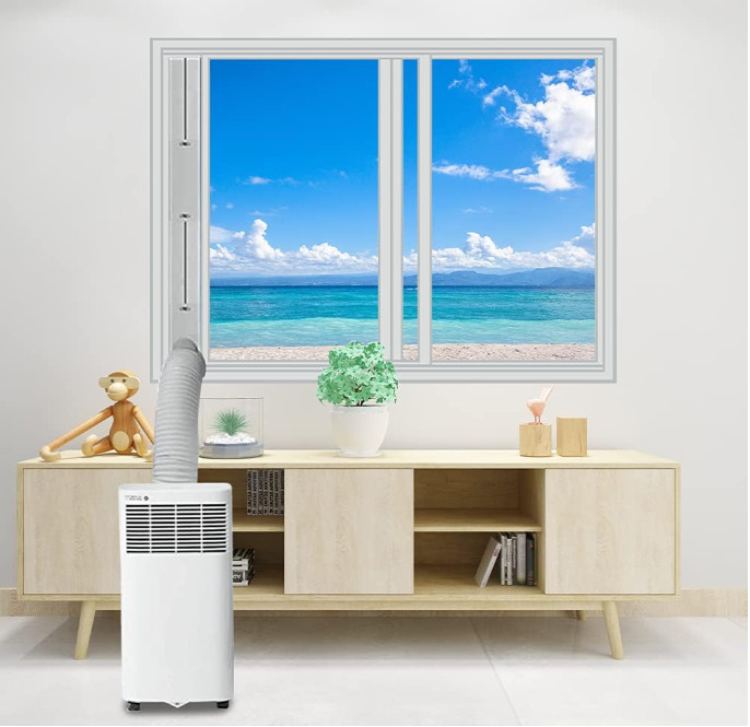 Portable AC Window Kit–Adjustable Plate for 5.9” Hose, Fits Vertical/Horizontal