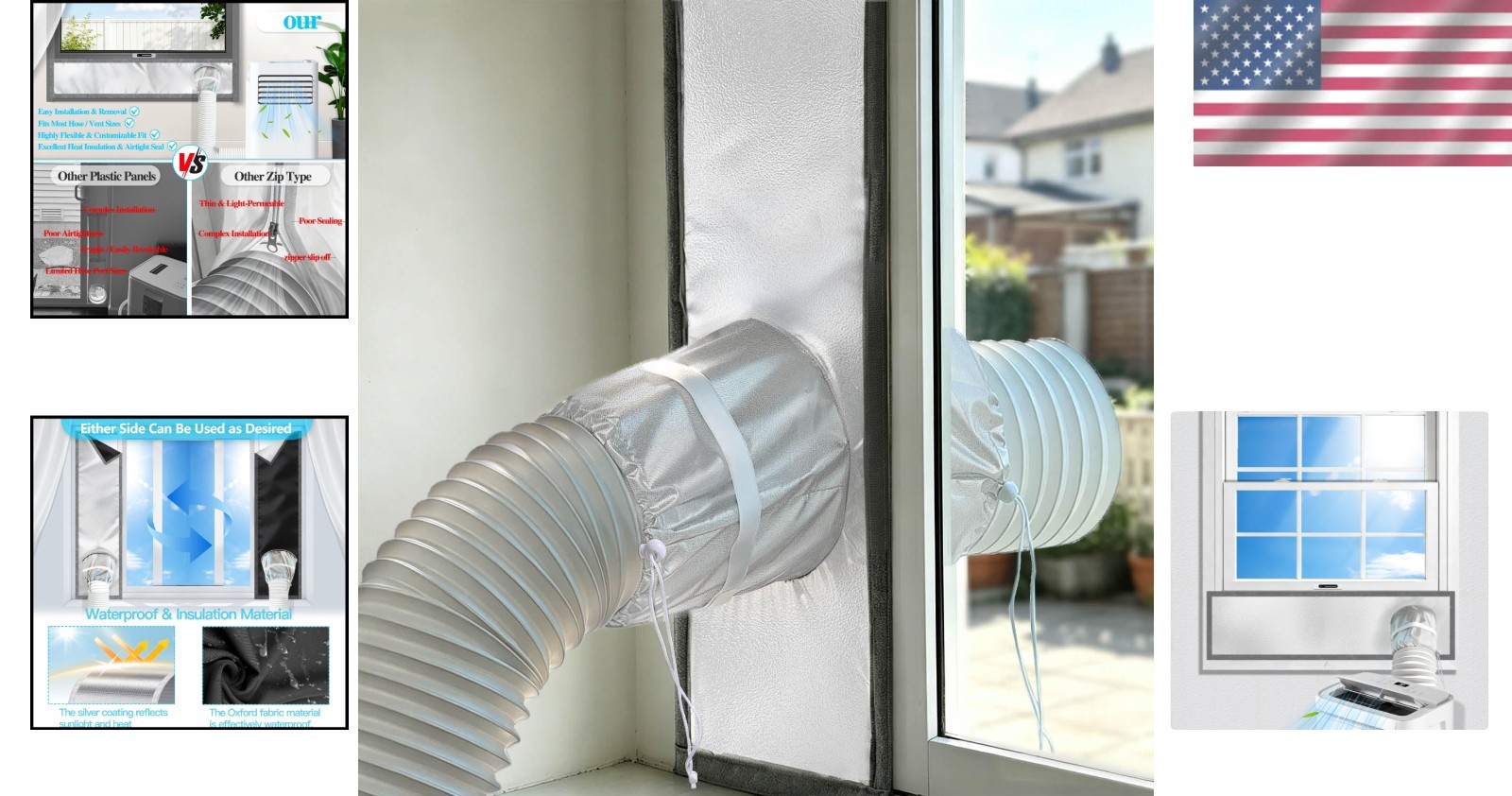 Adjustable 10 x 39 Inch Window Vent Kit | Stops Hot Air and Saves Energy