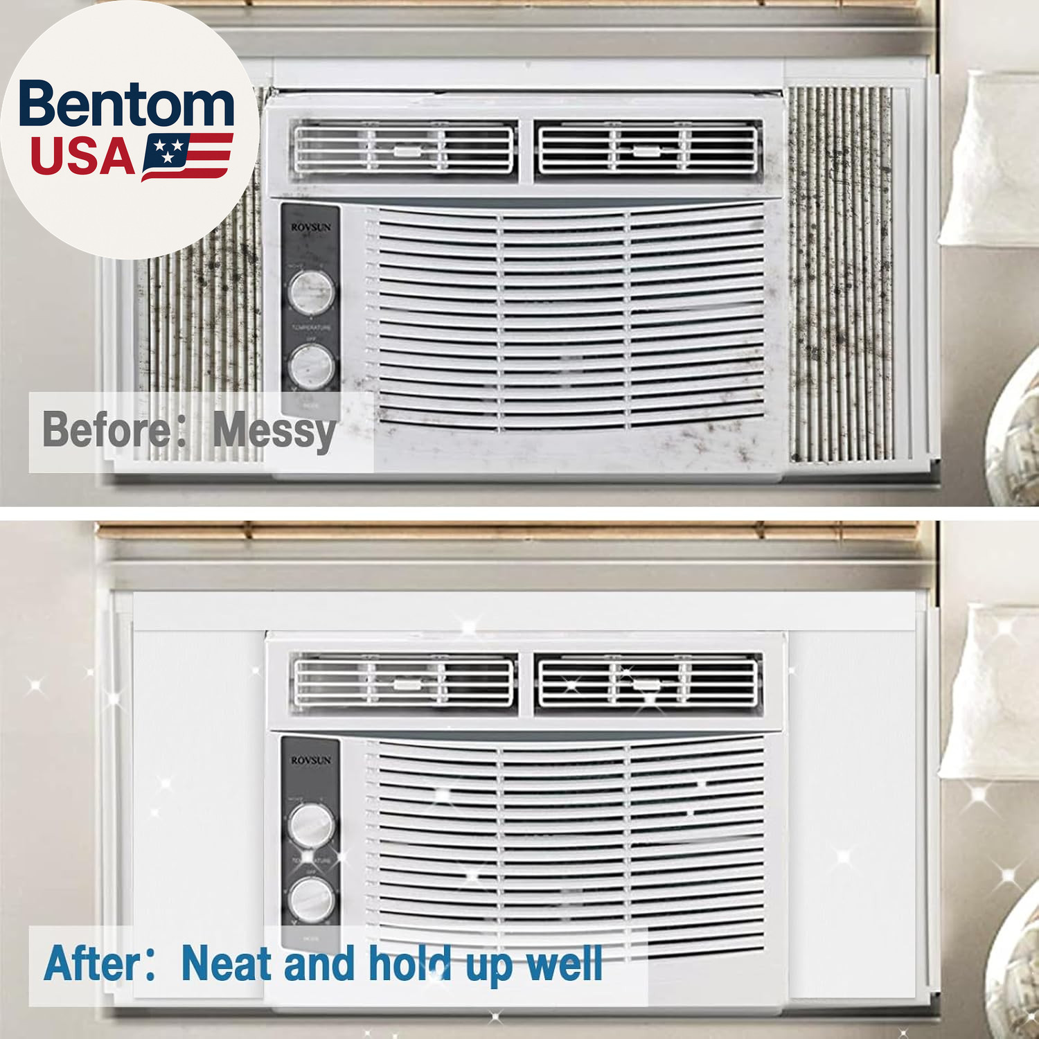 Air Conditioner Foam Insulation Window Kit 2 Pack, AC Side Panels Kits, Air Cond