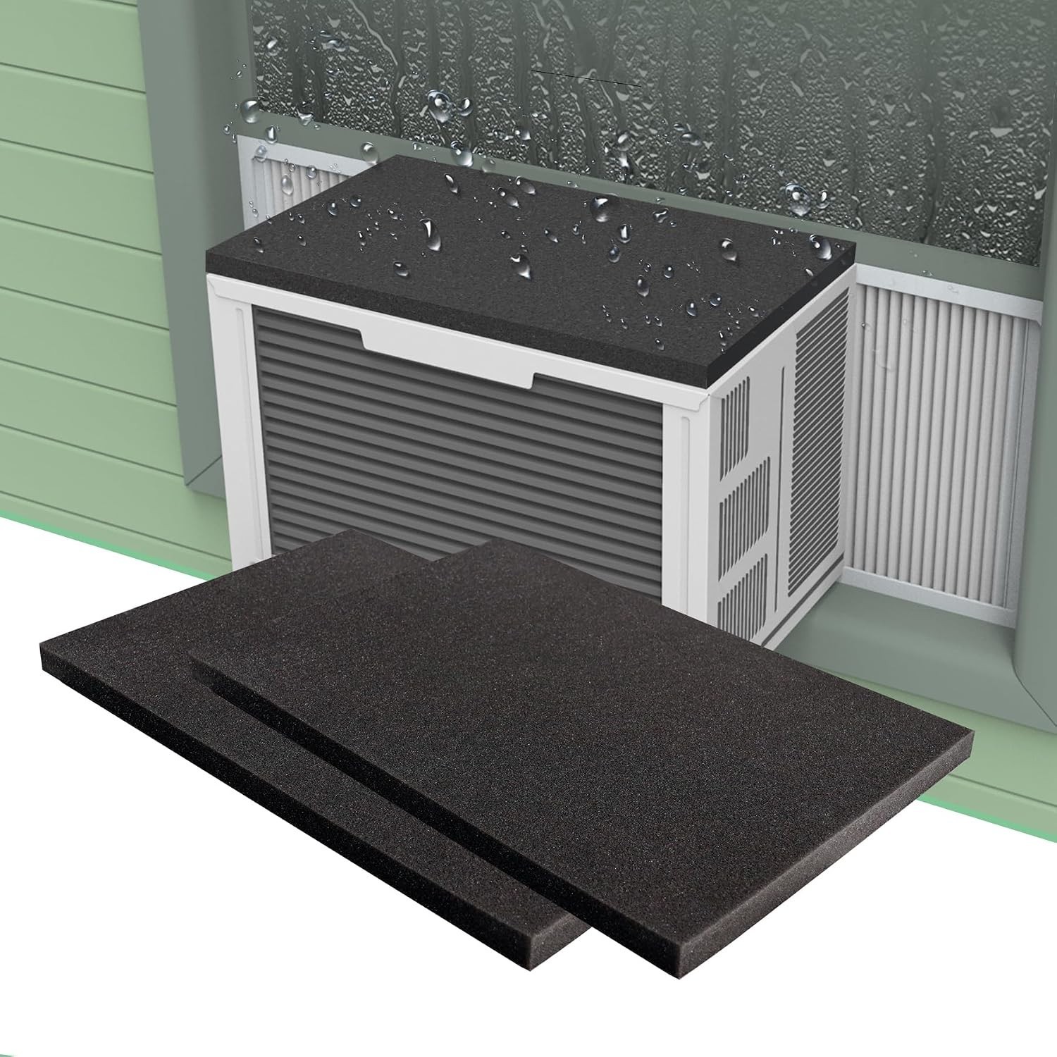 26&Prime; x 17&Prime; Cut-to-Fit Window AC Drip Cushion – Easy Install & Noise Blocker