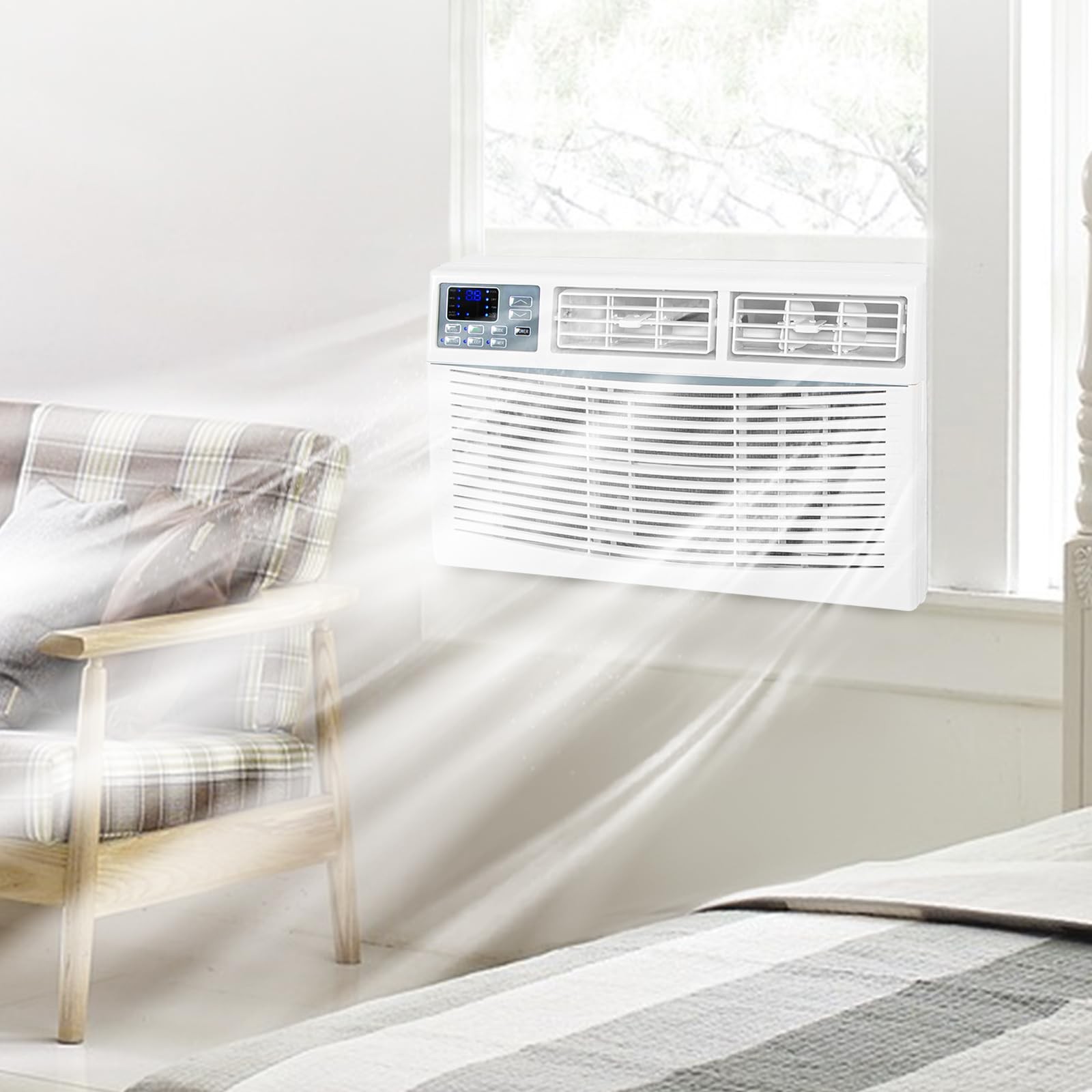 ACHAZEL 10,000 BTU WiFi Smart Window Air Conditioner Cools 350 Sq.Ft, Cool/Fa…