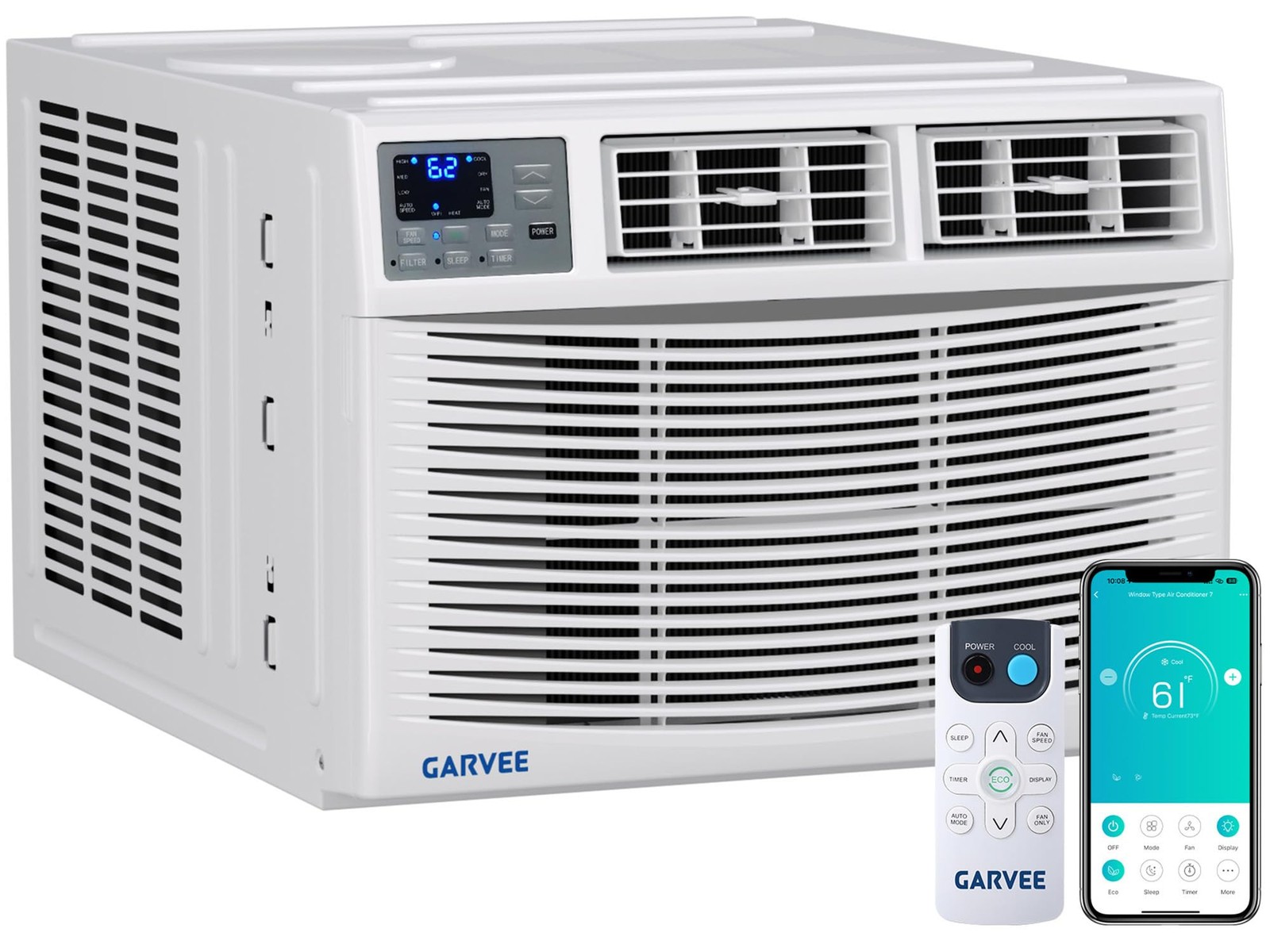 8000 BTU Window Air Conditioner & Heater Combo Dehumidifier & Fan,Remote Control
