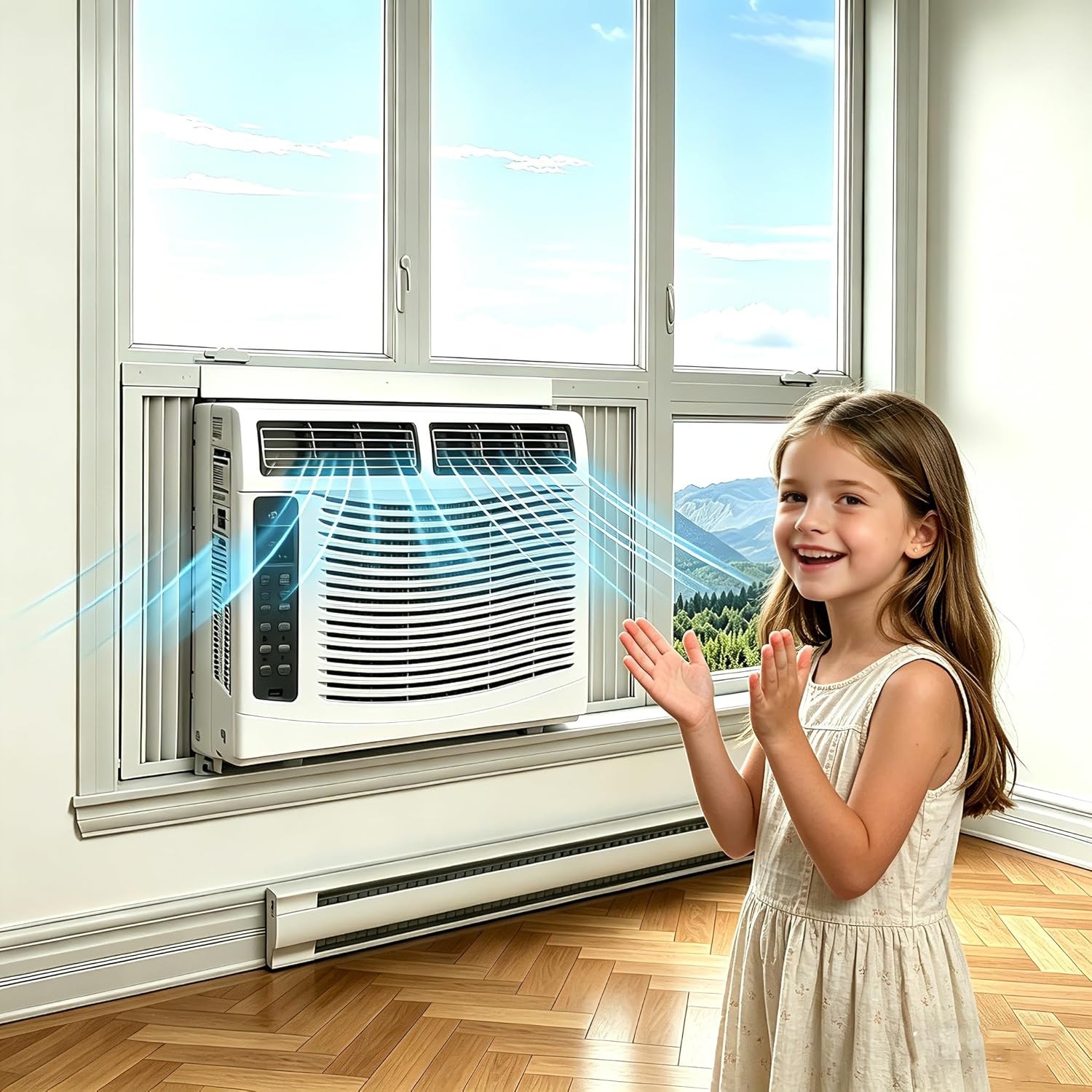Quiet 50dB, Efficient Cooling, Remote Control, No WiFi 6000 BTU Window AC Unit,