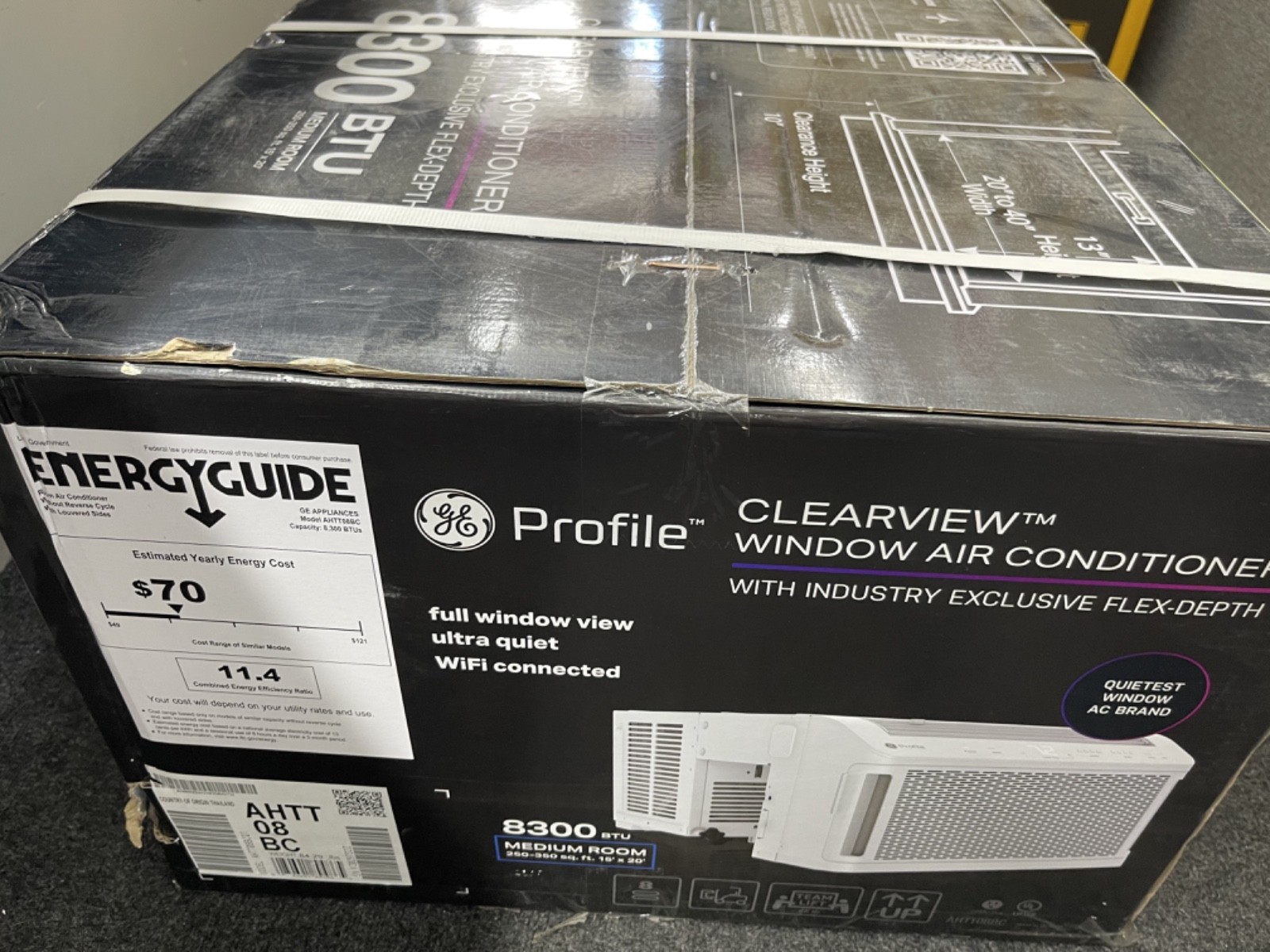 GE Profile 8,300 BTU 115-Volt ClearView Ultra Quiet Window Air Conditioner NEW
