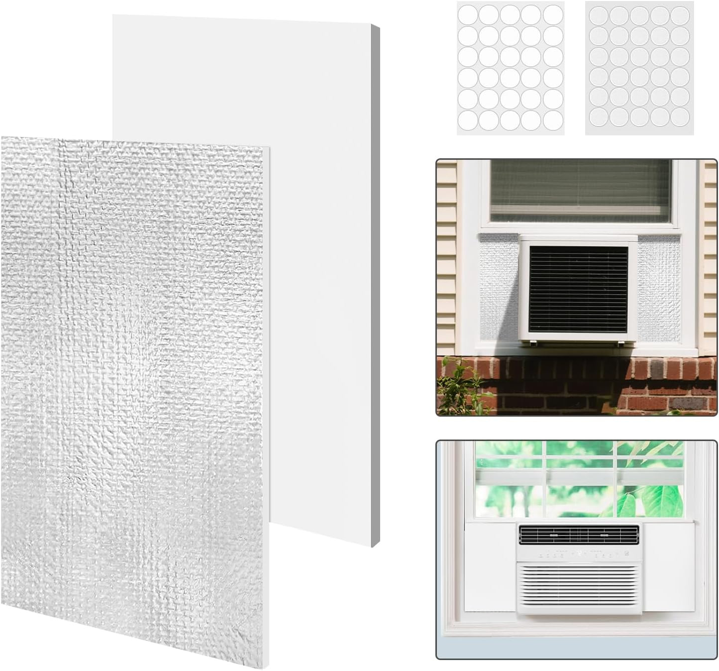 Window Air Conditioner Insulated Foam Panels, Air Conditioner Window Seal Kit,Wi