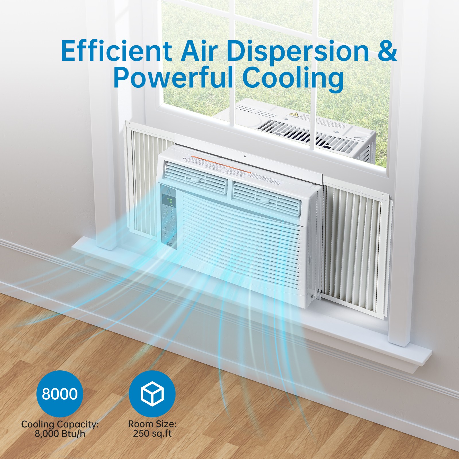 Air Conditioner 6000 BTU AC Unit 3 Fan Speeds Fast Cooling w/Remote &App Control