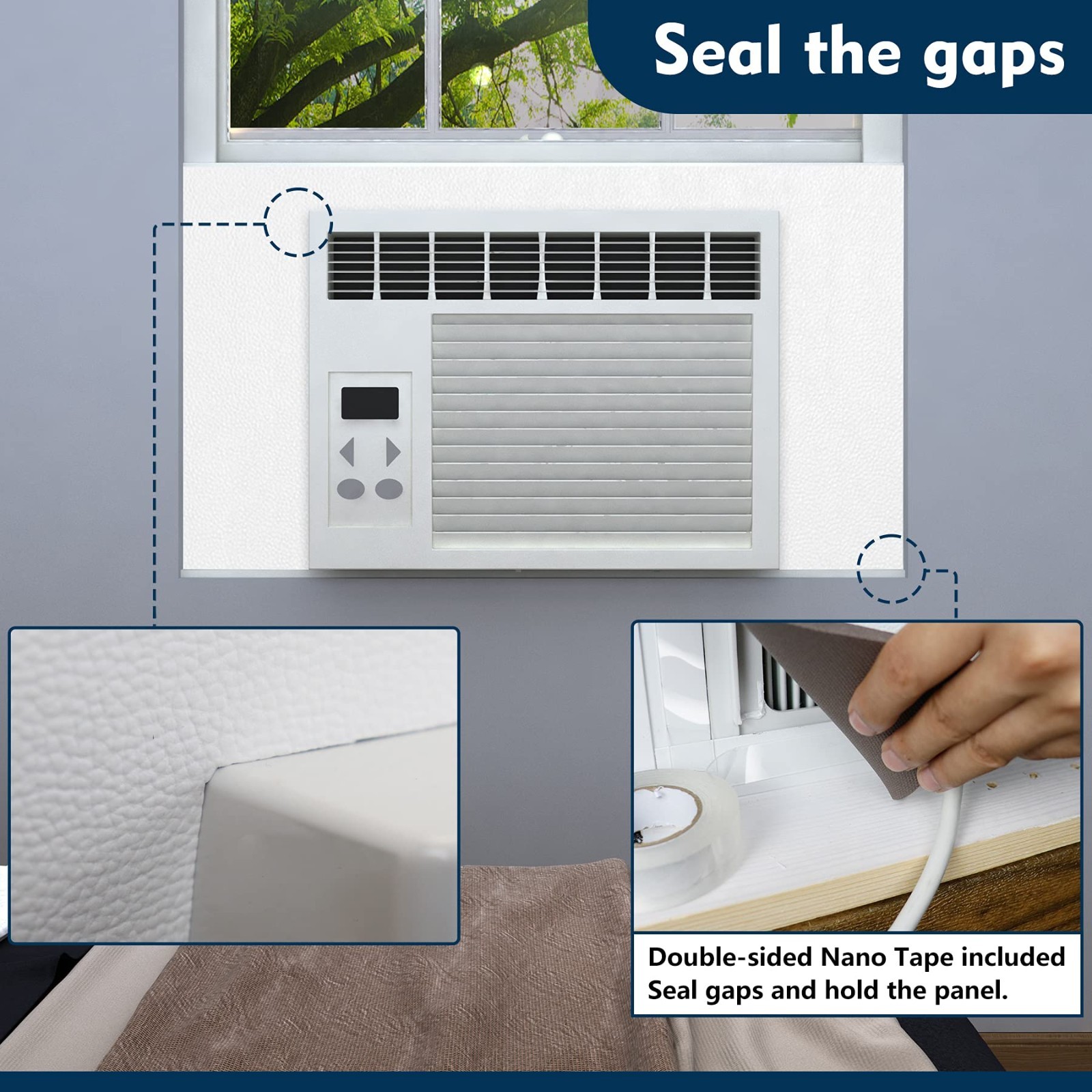 Window Air Conditioner Insulation Foam Panels – Energy Efficient AC Side Blocker