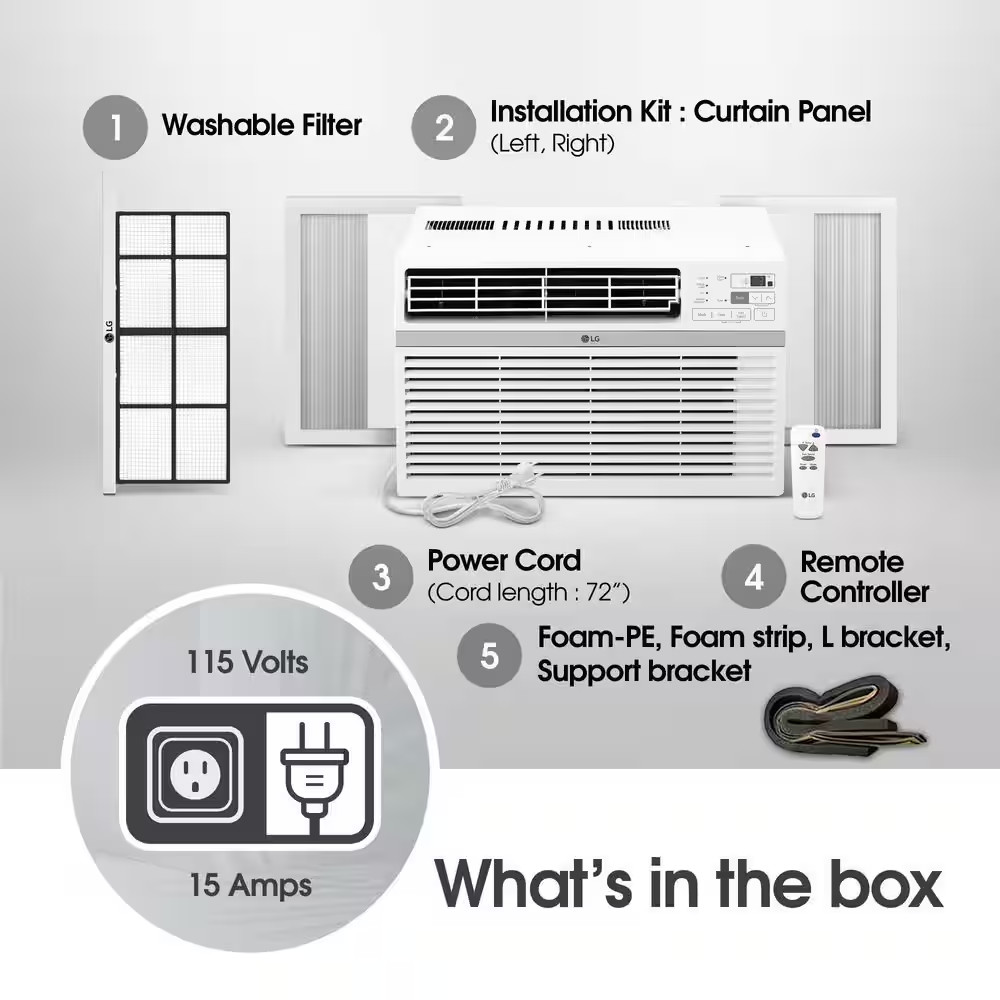 10,000 BTU 115-Volt Window Air Conditioner Unit Cools 450 Sq. Ft. with Remote, D