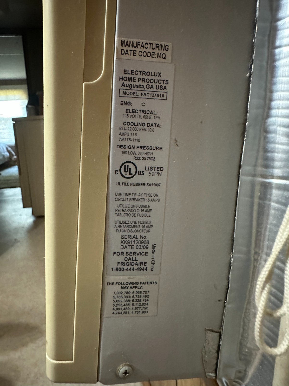 Frigidaire ac unit window
