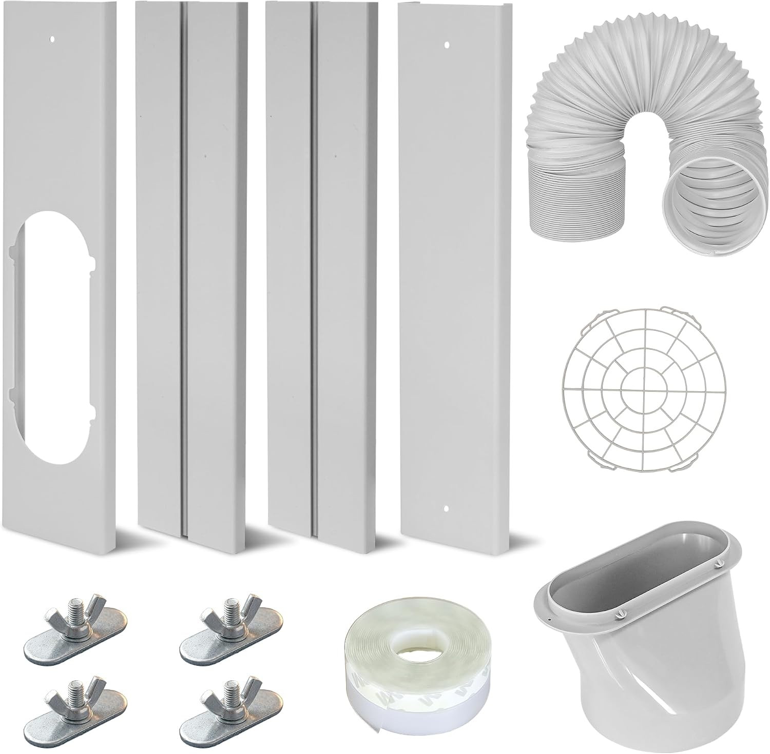 Portable Ac Window Vent Kit,Adjustable Air Conditioner Window Seal Kit with 5.9
