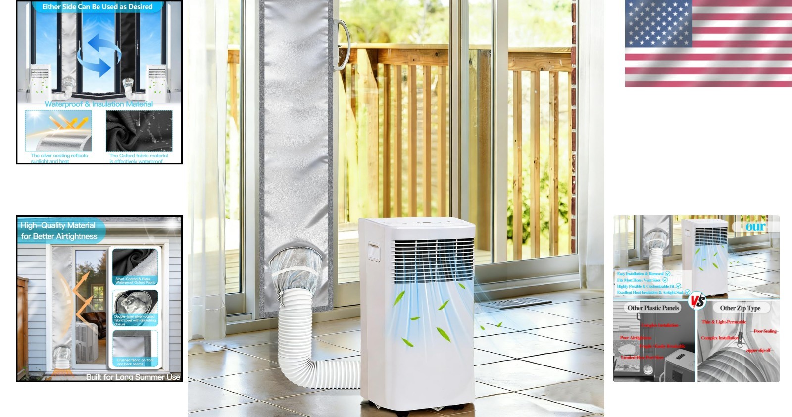 Efficient 98 Inch AC Vent Seal for Sliding Doors – Easy to Install & Waterproof
