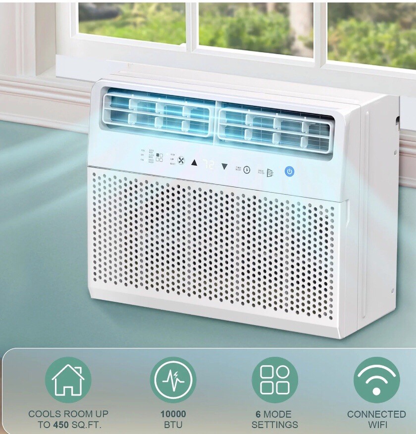 WiFi Connected Window Air Conditioner 10000 BTU 6 Modes
