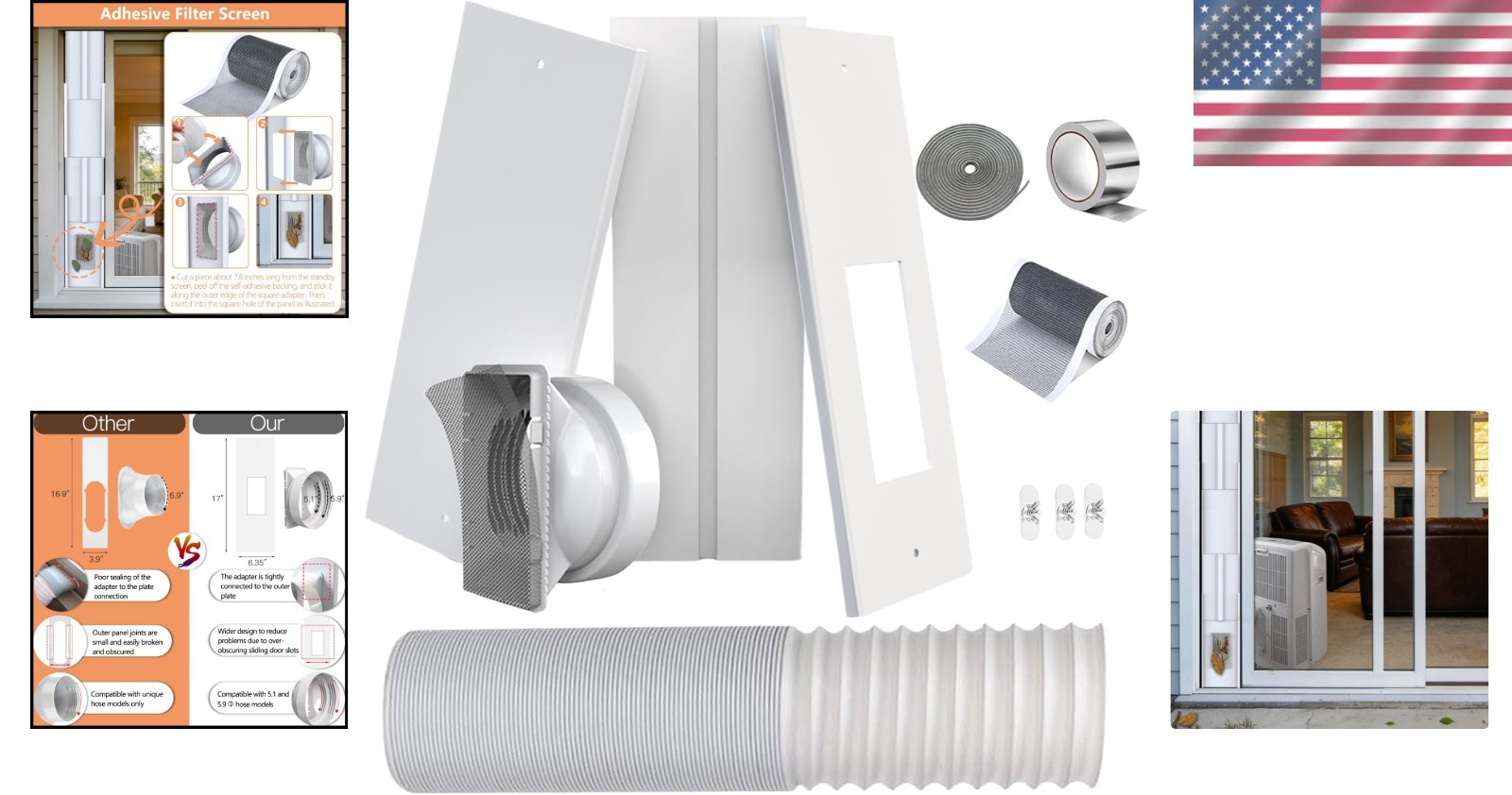Adjustable Window Seal Kit for LG/Hisense/Hair Portable AC