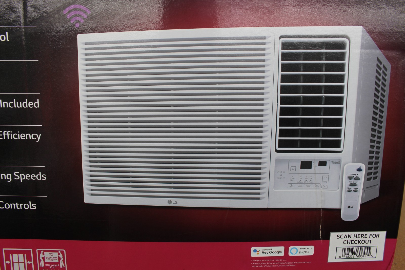 LG LW1223HRSM Window Air Conditioner 12,200 BTU Ft. Heater Wi-Fi in White. NEW