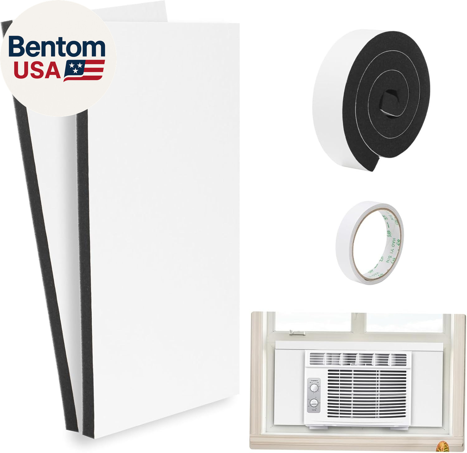 Air Conditioner Foam Insulation Window Kit 2 Pack, AC Side Panels Kits, Air Cond