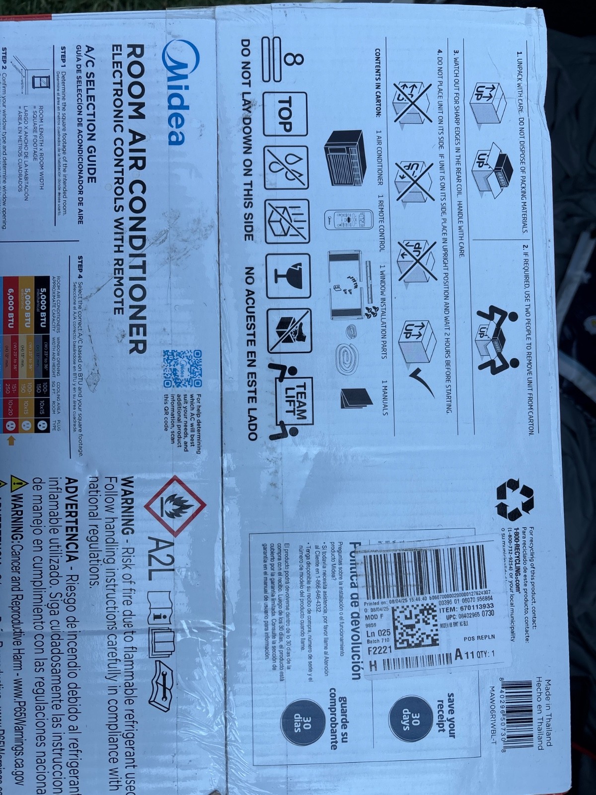 Midea 6,000 BTU 115V Window Air Conditioner MAW06R1WBL-T