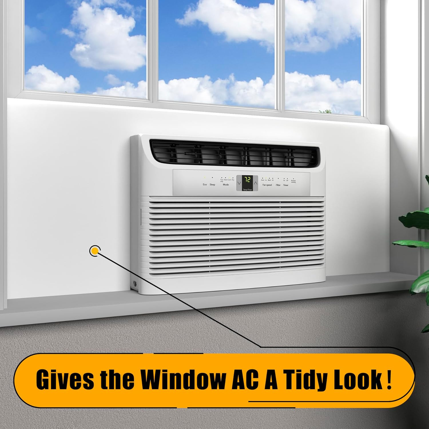 Window Air Conditioner Side Panels,Full Surround AC Foam Panel for Indoor Window