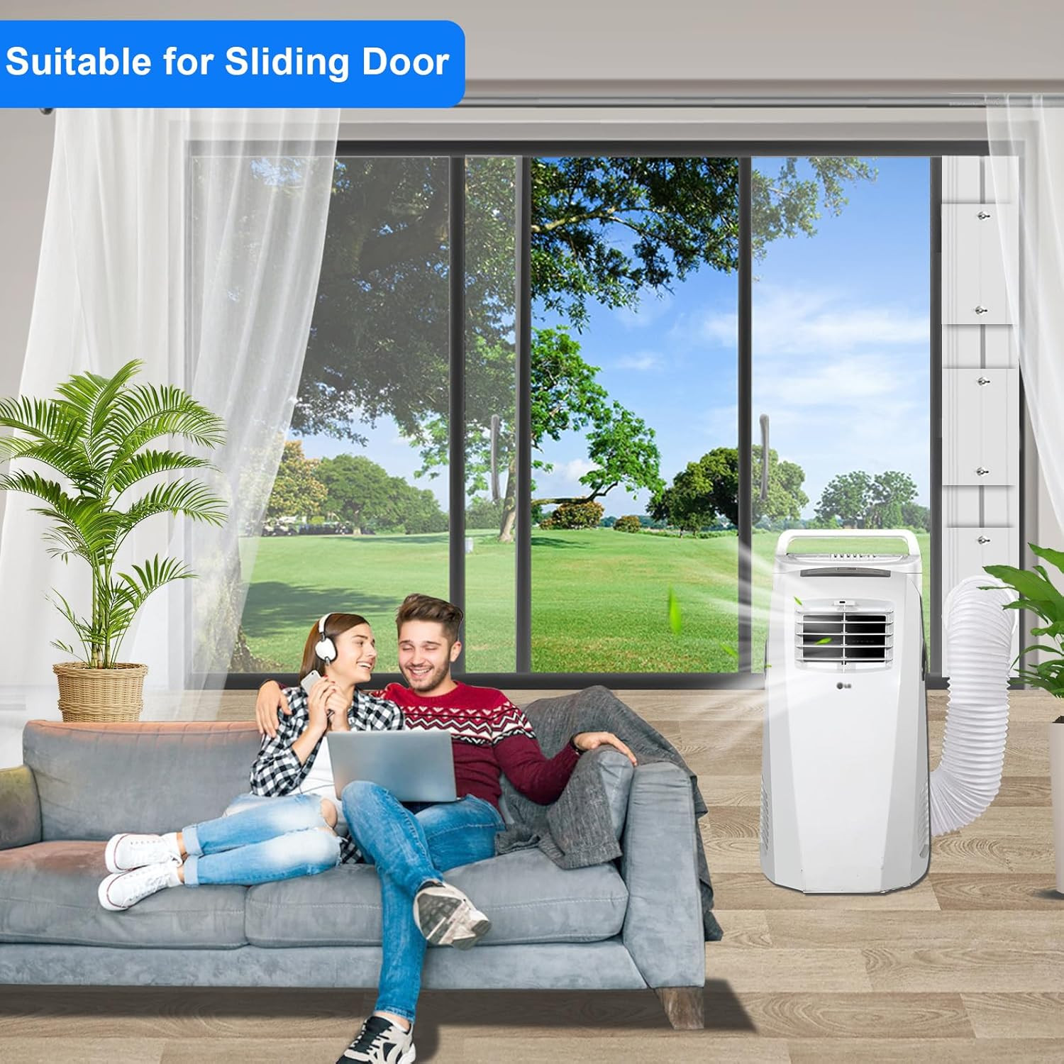 Portable Air Conditioner Sliding Door Vent Kit, Mobile AC Window Vent Kit