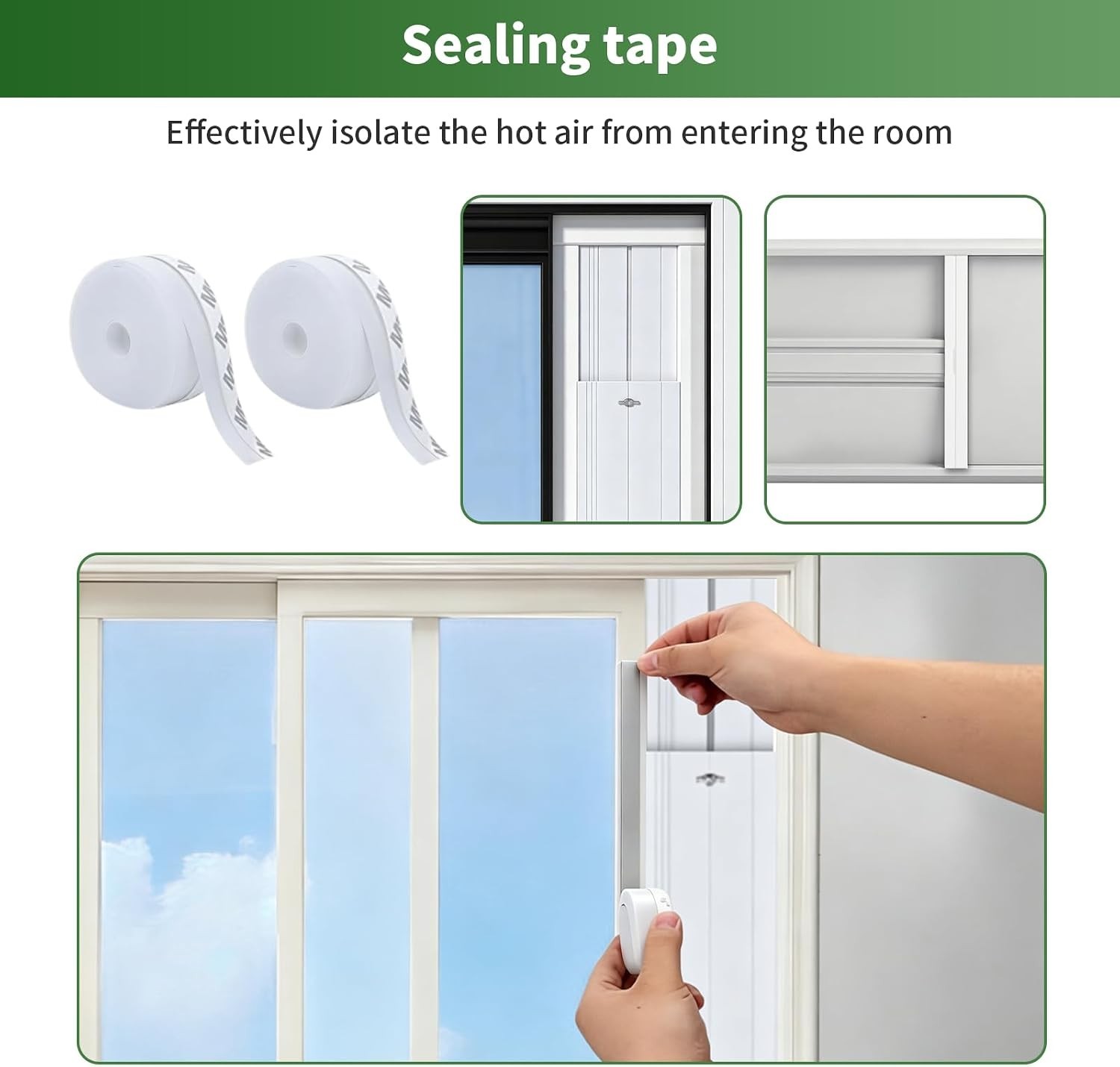 Upgrade Portable Air Conditioner Sliding Door Vent Kit with 4-in-1 Coupler Fi…